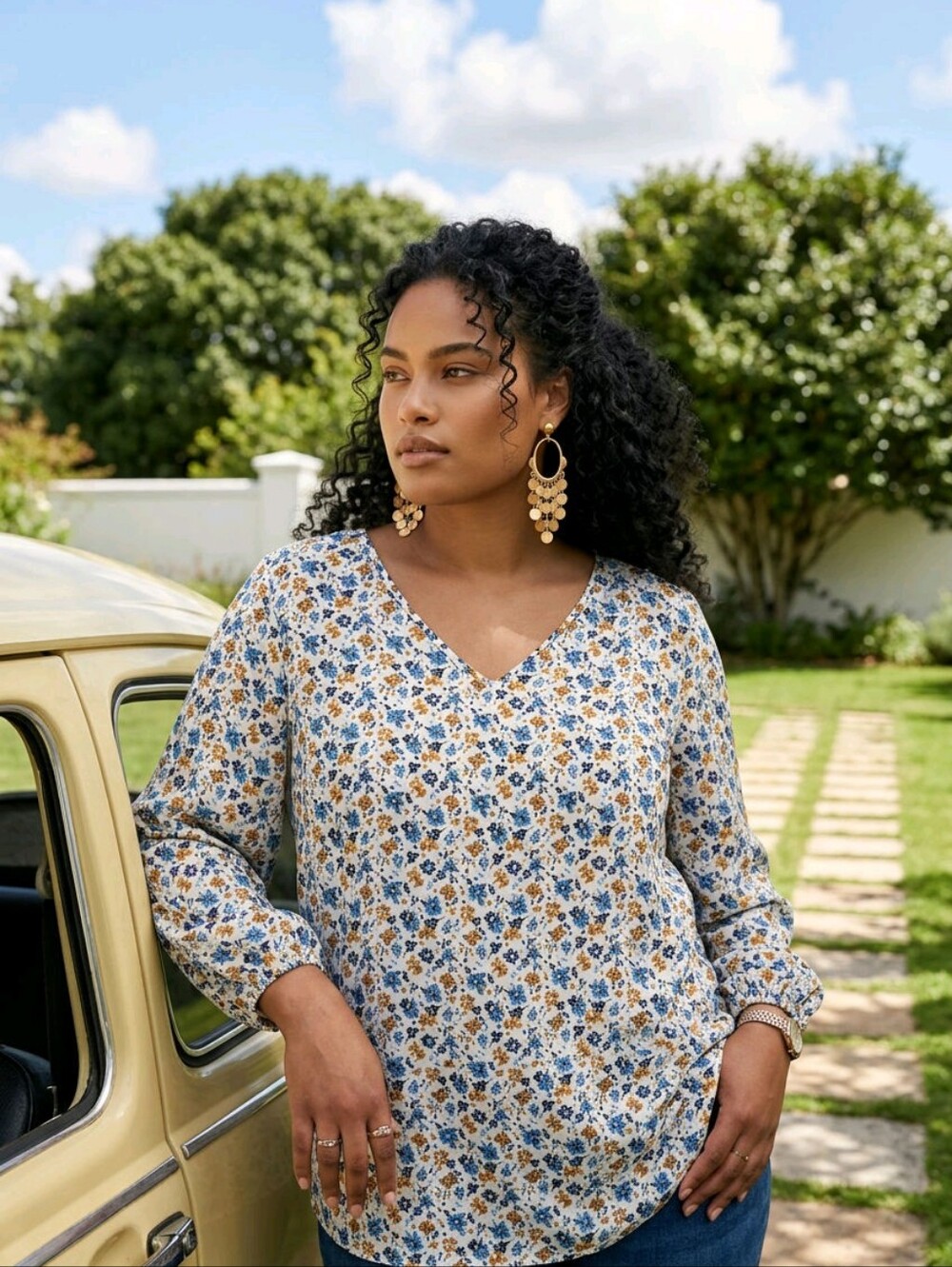 Mario Serrani Floral Blouse XXL
